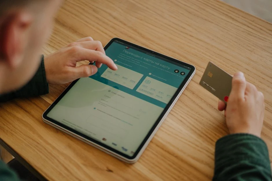 Person using a mobile banking and savings app