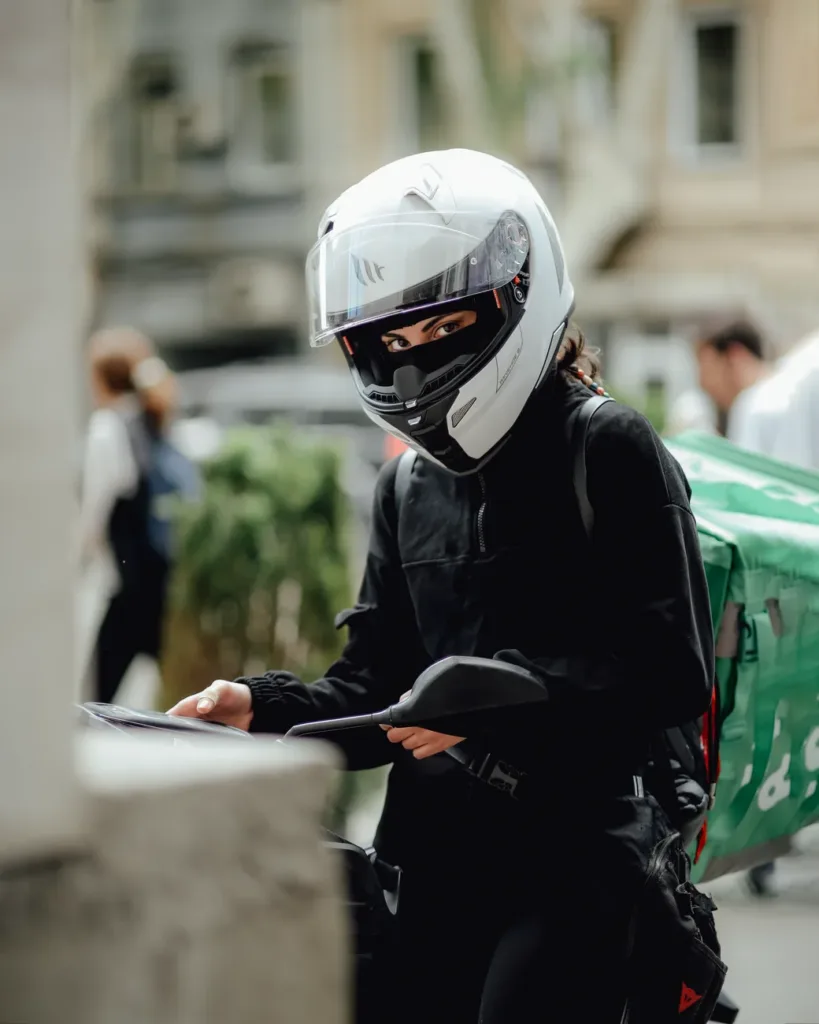 Delivery rider setting up an account for daily payouts