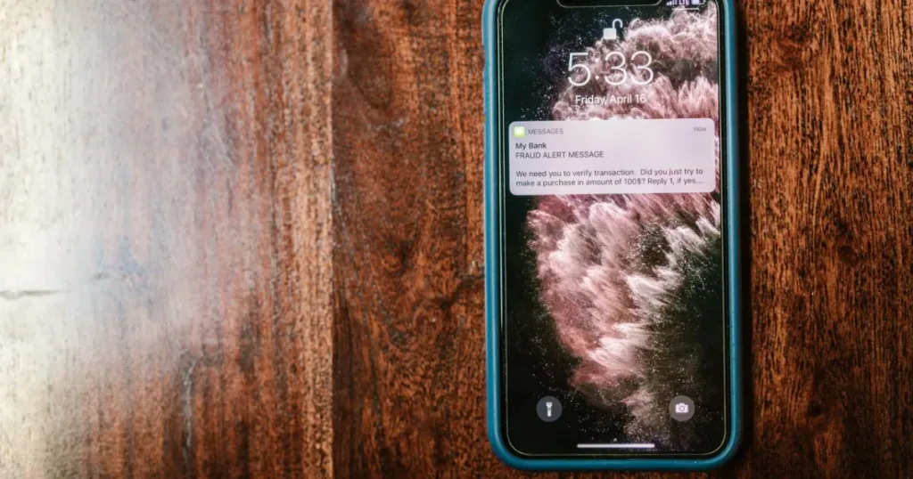Loan approval notification on a smartphone