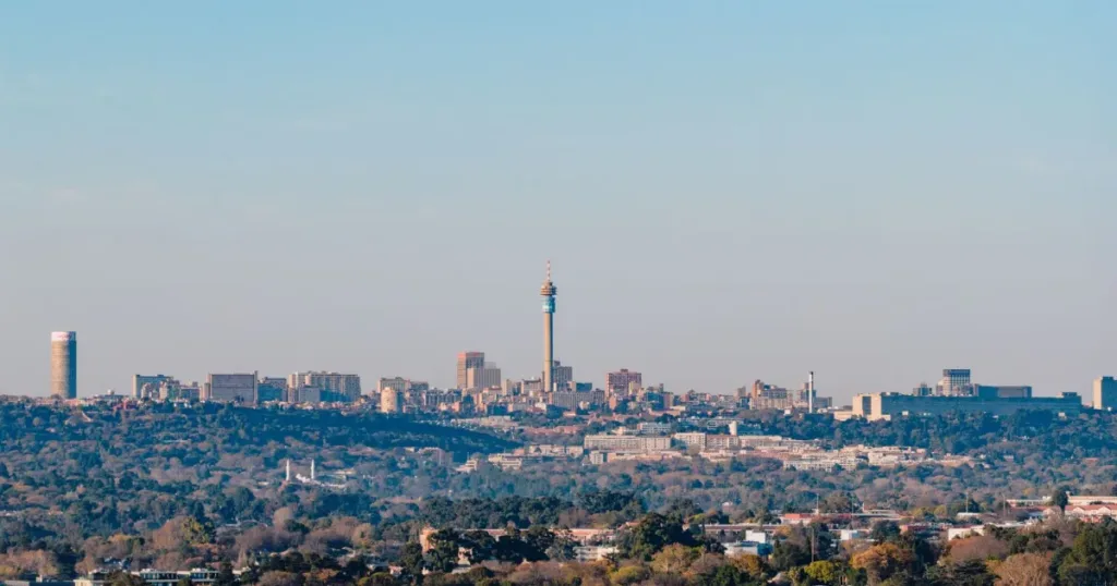Johannesburg city skyline representing South Africa's financial landscape