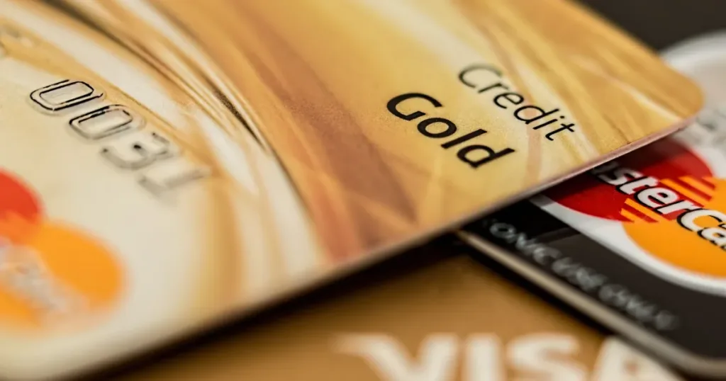 Stack of several credit cards